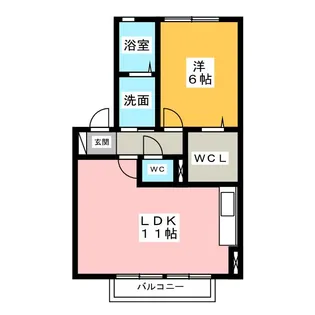 キャトルセゾン【2階】の間取り