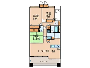 パルシオ本山鹿子町【3階】の間取り