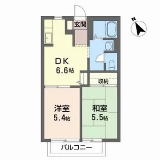 ハートフル安積 B【2階】の間取り