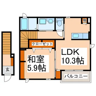 UメゾンII【2階】の間取り