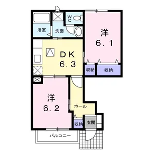 ラルジェB【1階】の間取り