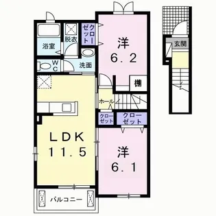 ラブノース【2階】の間取り