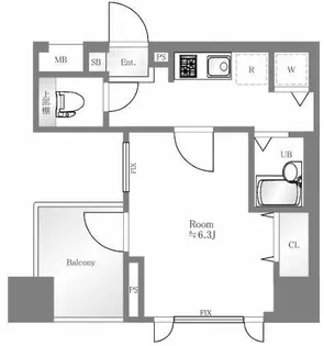 ドルチェ日本橋シティターミナル【5階】の間取り