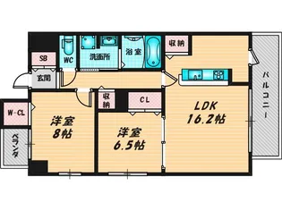 クレリア新深江【5階】の間取り