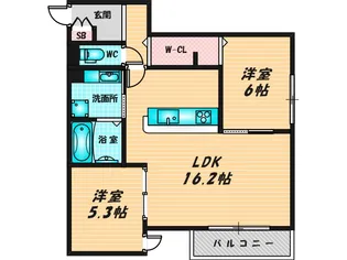 アン シャンテ【1階】の間取り