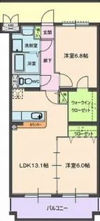 グランストーク下平川【1階】の間取り