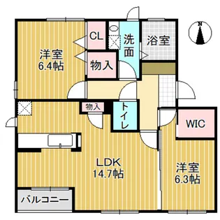 プラシィドパレス E棟【2階】の間取り