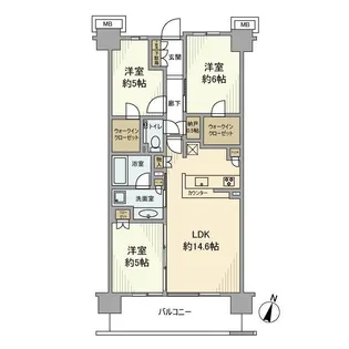 シティテラス横濱サウス【6階】の間取り