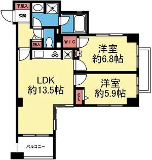 CASSIA横濱ガーデン山【2階】の間取り