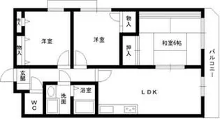 スペイシャル紀ノ川【3階】の間取り