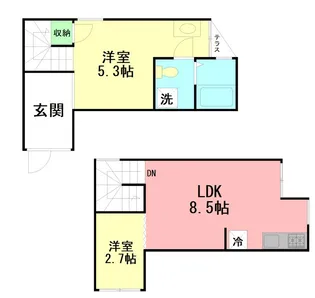 ヒュッゲユキノシタ【2階】の間取り