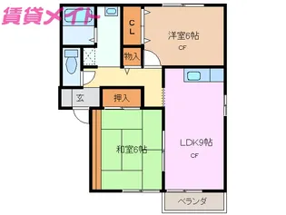 アヴェニュー霞ヶ浦 A棟【2階】の間取り