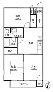 ハイツ福室【2階】の間取り