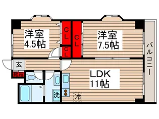 リバーランド一之江【3階】の間取り