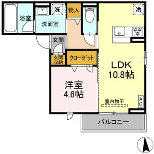 セレスティア長良福光【1階】の間取り
