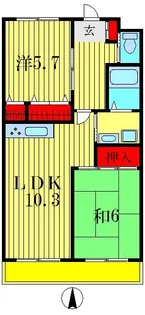 ラポール五番館【1階】の間取り