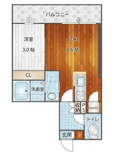 グランマコイ大橋【2階】の間取り