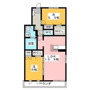 ウィステリア東鷹匠【3階】の間取り