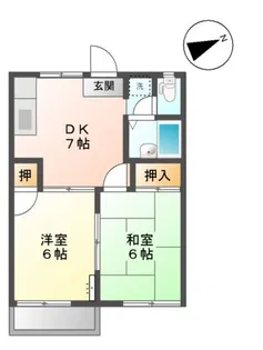 ハイツ向陽A【2階】の間取り