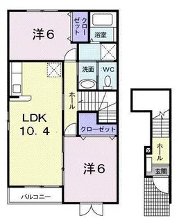 ベルクラールB【2階】の間取り