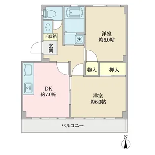 リバーガーデン【1階】の間取り