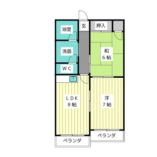パークサイド扇【1階】の間取り