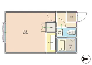 ウィンベル蓬莱 初期費用5万円以下【1階】の間取り