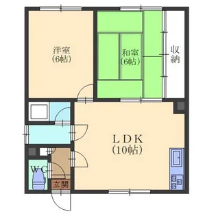 コーポ衣笠 No.2【2階】の間取り