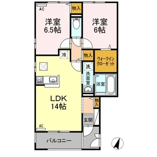 セジュール B棟【1階】の間取り