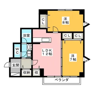 センターウィング【3階】の間取り
