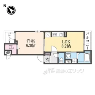 リベルテF・皐月【2階】の間取り