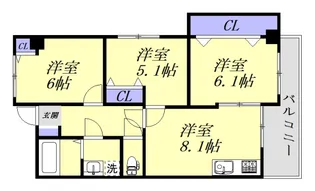 熊野第一コーポ【4階】の間取り