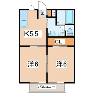 福島県郡山市安積町長久保1【アパート】の間取り