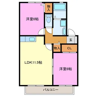 静岡県浜松市中央区半田山4【アパート】の間取り