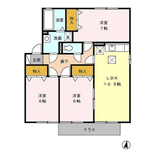 グリーンビレッジ C棟【1階】の間取り