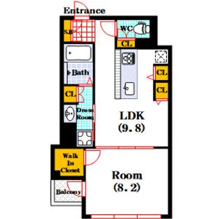 RIDGE北堀江(リッジ北堀江)【10階】の間取り