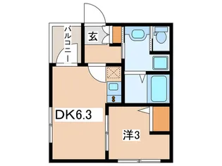 ハーモニーテラス東中川【2階】の間取り