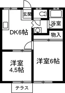 岡野ハイツ【1階】の間取り
