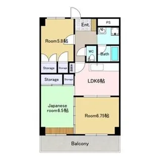 コーポクレサンテーム【6階】の間取り