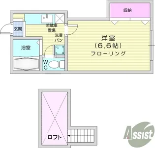 ホワイトキャッスル中倉9番館【2階】の間取り