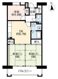 UR京都十条【4階】の間取り
