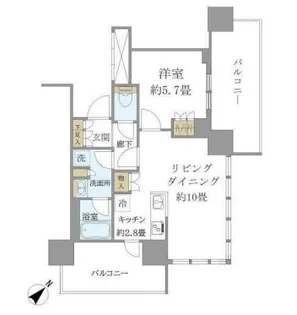 Brillia Tower 浜離宮【10階】の間取り