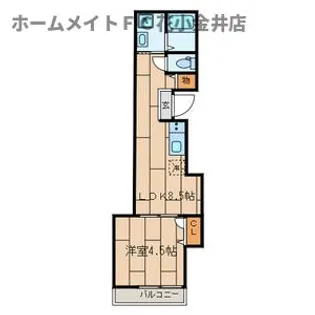 東京都東村山市栄町3【アパート】の間取り