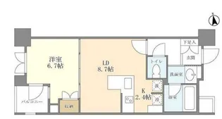 東京都港区新橋6【マンション】の間取り