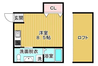 プアポ二ハイツ新喜多【1階】の間取り