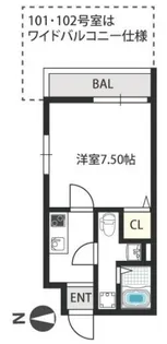 1Kの間取り画像