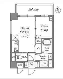 コスモグラシア内神田【7階】の間取り