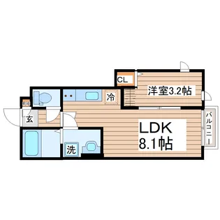 【新築】ディアコートII B棟【1階】の間取り