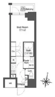 ミリアレジデンス広尾【8階】の間取り