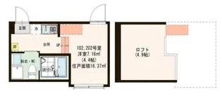 ハーモニーテラス梅田XIII【2階】の間取り